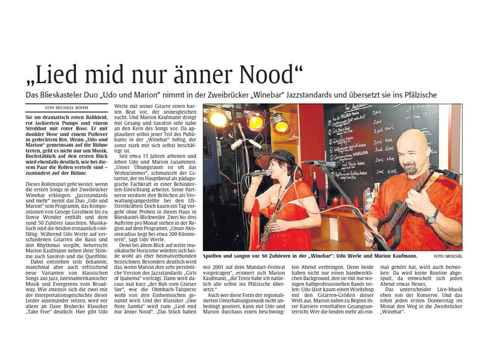 Konzert Winebar, Zweibrücken