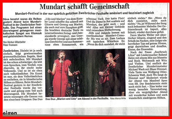 Mundartkonzert, Zweibrücken